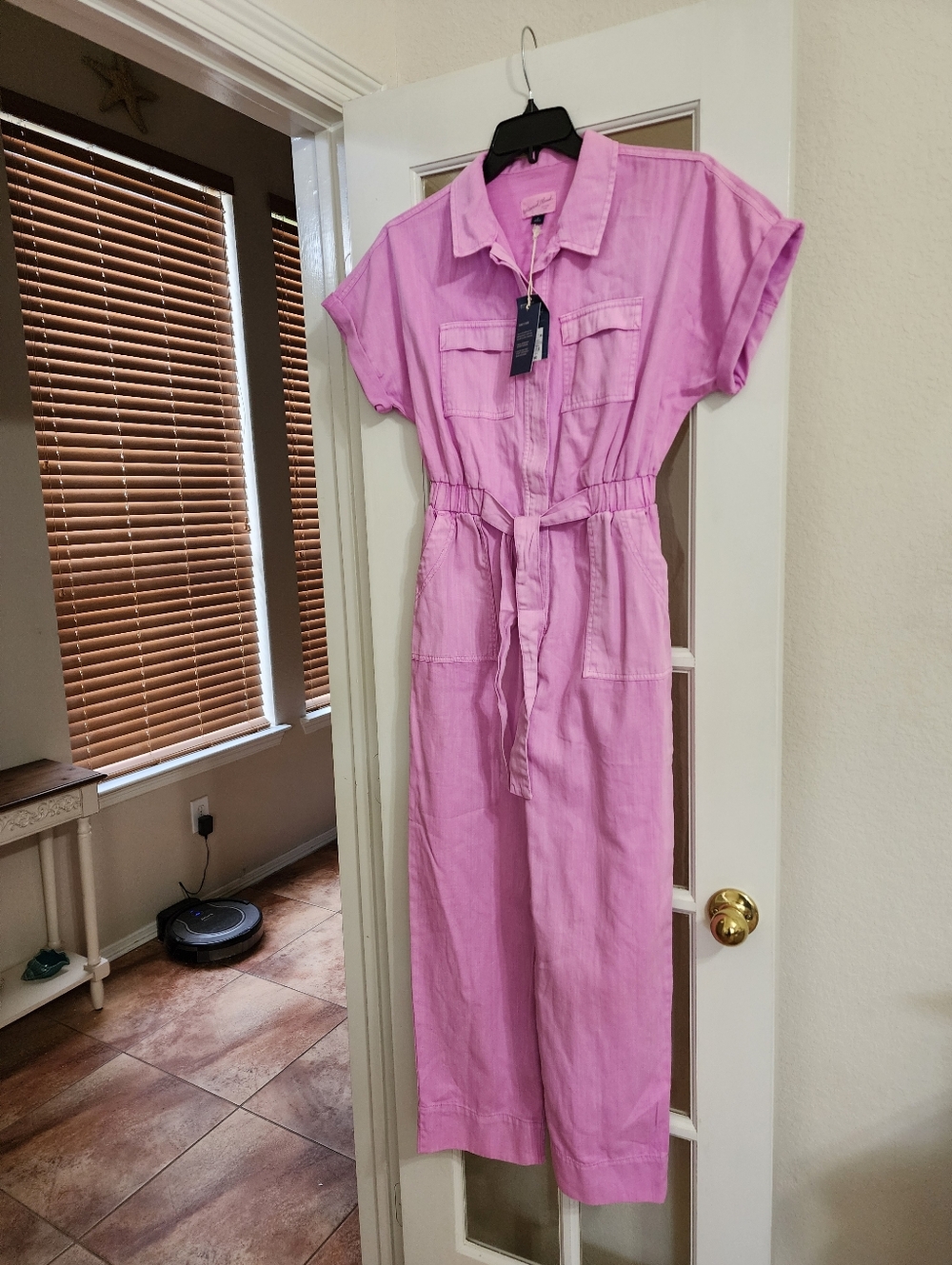 NWT Universal Thread Pink Utility Jumpsuit Belted Cotton Size 6 - Picture 2 of 15